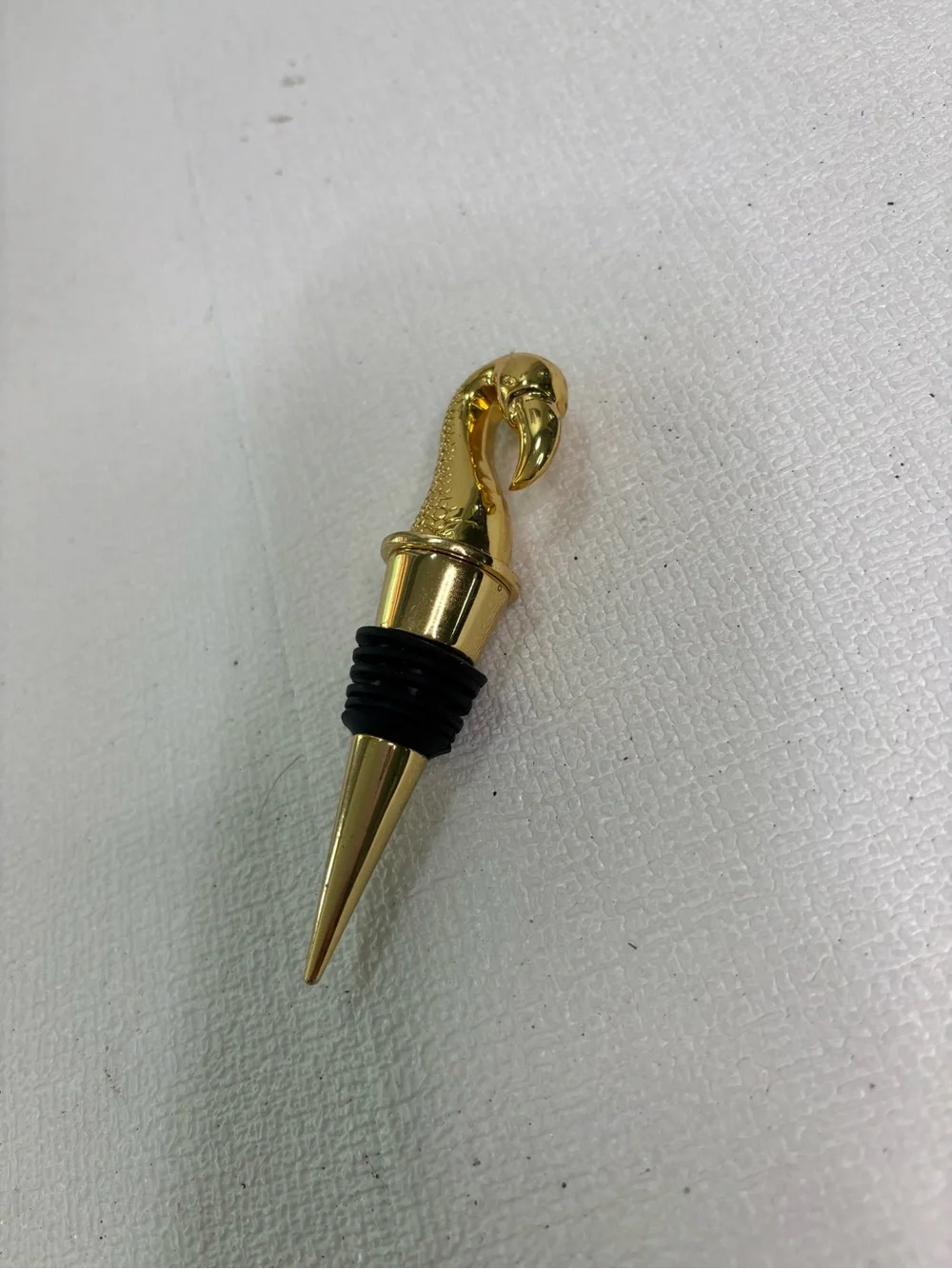Gold Parrot Head Bottle Stopper